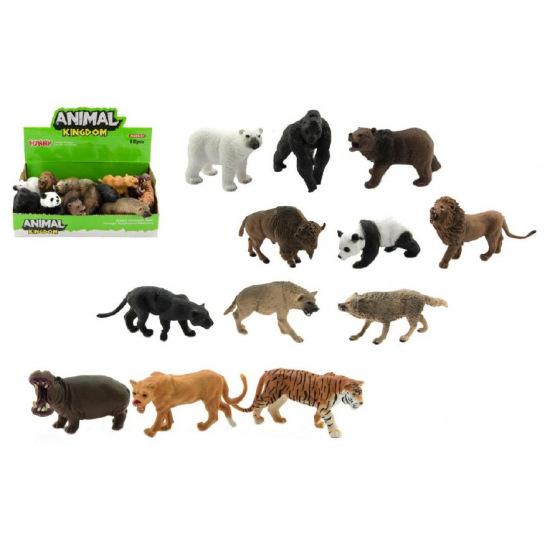 Teddies Zvieratko safari ZOO plast 10cm asst mix druhov 12ks v boxe