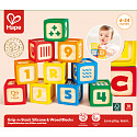 Hape Grip-n-Stack - Dřevěné kostky se silikonem