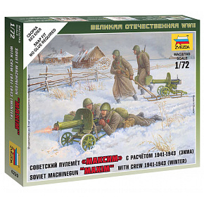 Zvezda Wargames (WWII) figurky 6220 - Soviet Machine-gun with Crew (Winter Uniform) (1:72)