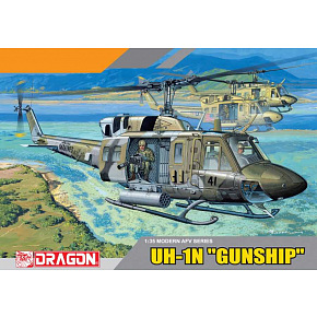 Dragon Model Kit vrtulník 3540 - UH-1N "GUN SHIP" (1:35)