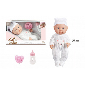 Teddies Miminko s dudlíkem a lahvičkou 25cm pevné tělo v krabici 26x15x10cm Teddies Miminko s dudlíkem a lahvičkou 25cm pevné tělo v krabici 26x15x10cm