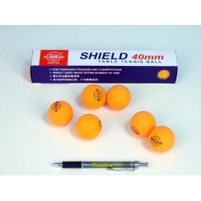 UNISON Míčky na stolní tenis SHIELD 4cm bezešvé oranžové 6ks v krabičce