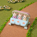 Sylvanian Families Mačacie trojčatá Floral s kočíkom