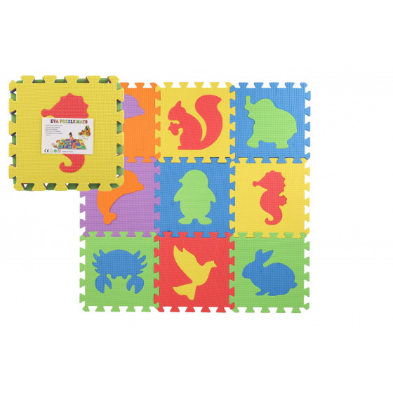 Teddies Pěnové puzzle zvířata 29x29x1cm 10ks ve fólii