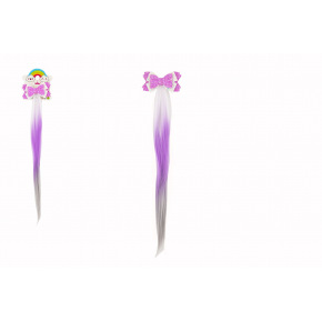 Teddies Spona do vlasů mašle třpytivá s duhovým ombré příčeskem plast/kov 8x38cm v sáčku