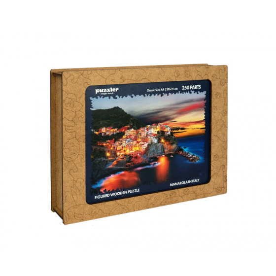 Puzzler DŘEVĚNÉ BAREVNÉ PUZZLE - Manarola v Itálii