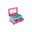 Teddies Schmuckschrank Princess 2 Schubladen klappbarer Deckel Holz 18x12,5x12cm in Schachtel