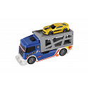 Teddies Auto ciężarówka transporter + auto plastikowe 15cm na wolny bieg 2 kolory