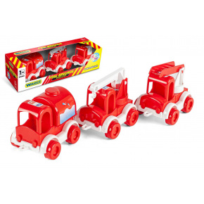 WADER Auto hasiči Kid Cars 3ks plast 10cm v krabičce 30x8x10cm 12m+ Wader