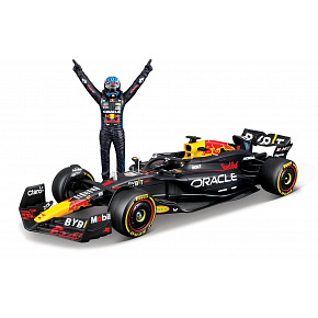 Bburago - RACE Formula F1 z figurką kierowcy, Oracle Red Bull Racing RB20 (2024) #1 Verstappen, 1:24