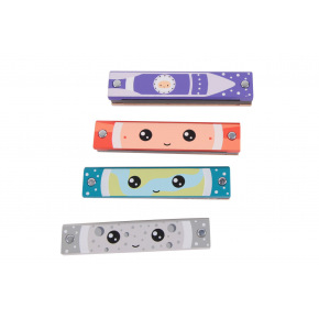 Teddies Harmonika dřevěná 13cm, 4 barvy Teddies Harmonika dřevěná 13cm, 4 barvy