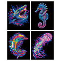 Lowlands Diamantové malování obrázky Neon Mořský život s nalepovacími diamanty v krabici 21x28cm