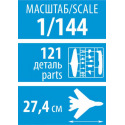 Zvezda Model Kit letadlo 7026 - Boeing 737- 8 MAX (1:144)