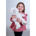 Teddies Träumer Bär weiß Plüsch 40cm mit Batterien mit Licht und Ton im Beutel