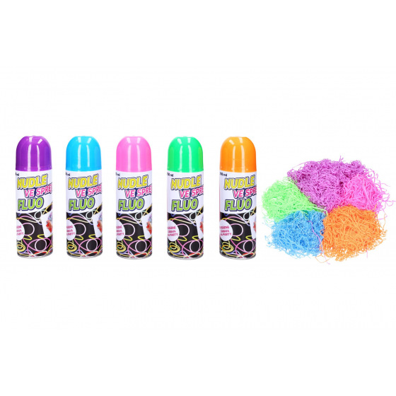 Wiky Nudle ve spreji FLUO/špagety ve spreji 17cm 250 ml 5 barev karneval