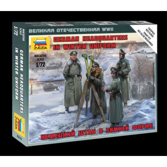 Zvezda Wargames (WWII) figurky 6232 - German Headquarters in winter uniform (1:72)