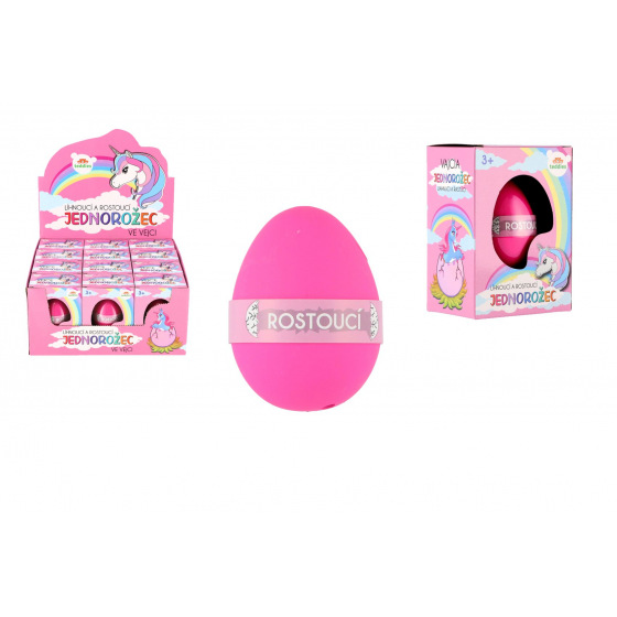 Teddies Vejce líhnoucí a rostoucí jednorožec 6cm v krabičce 7,5x10,5x5