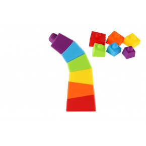 Teddies Tower/Piramida skośne kolorowe puzzle do układania 6 szt. plastik w pudełku 8x21x8cm 18m+