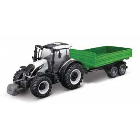 Bburago - FARMLAND, Valtra N174 s vyklápěcím přívěsem , 10 cm