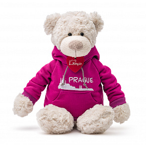 Lumpin Medveď Spencer v ružovej mikine Praha, 36cm