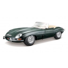 Bburago - Auta HOBBY- Jaguar E-type Cabriolet, zelená, 1:18