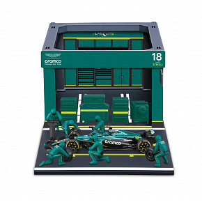 Bburago - Formula Racing F1 Pit Pass set - Aston Martin AMR25 (2025), #18 Lance Stroll, 1:43
