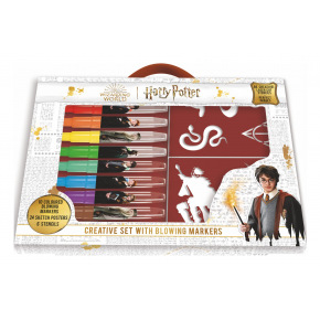 Kreativní sada fixy foukací 10ks se šablonami Harry Potter v krabici 38x28cm