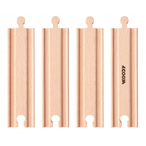 Woody Zubehör für die Bahn "Gerade Schienen mittel", 4 Stück