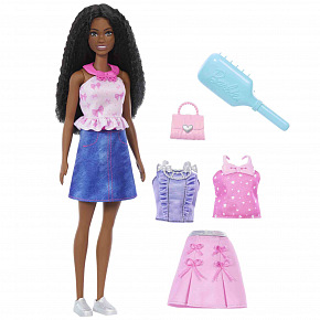 Mattel Barbie STYLE PANENKA PRO SNADNÉ OBLÉKÁNÍ ČERNOVLÁSKA