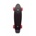 Teddies Skateboard - Pennyboard 43cm, Tragfähigkeit 60kg, Metallachsen, schwarz, rote Räder