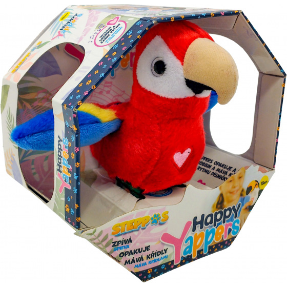 Mac Toys STEPPOS Happy Yappers Papoušek - červený