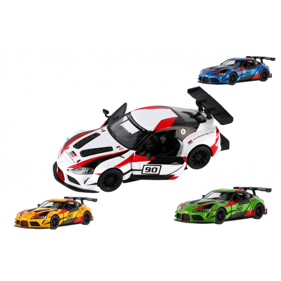 Teddies Auto Kinsmart Toyota GR Supra Racing Metall 13cm 4 Farben mit Rückziehmotor