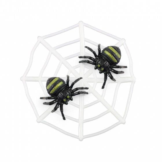 Rappa Spinnennetz mit Spinnen - Dekoration für Halloween