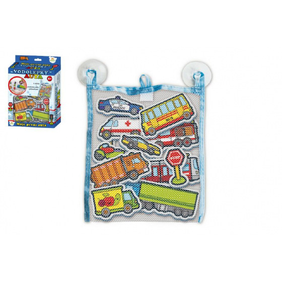 Teddies Wasseraufkleber Meine ersten Autos Schaumstoffset mit Netz 12 Stück in der Box MPZ