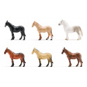 FAUNICA Koňská hlava s figurkami koní, 6ks