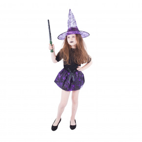 Rappa Dětská sukně pavučina s kloboukem čarodějnice / Halloween