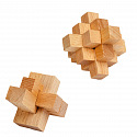 Teddies Hlavolam 3D puzzle dřevo mix druhů v krabičce 5x5cm 
