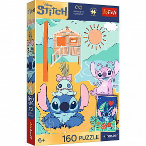 Trefl Puzzle Premium Plus Kids - Lilo&Stitch 41x27,5cm 160 dílků v krabici 29x19x4cm