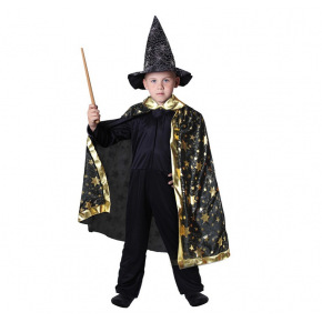 Rappa Dětský kostým kouzelnický plášť černý