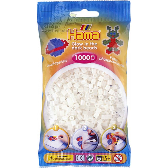 Hama Zažehlovací korálky Hama svítící ve tmě 1000ks v sáčku