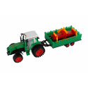 Teddies Traktor s vlekem s kombajnovým válcem plast 46cm na setrvačník  2 barvy