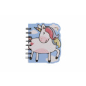 Teddies Zápisník/blok jednorožec kroužkový 11x12,5cm 3 druhy