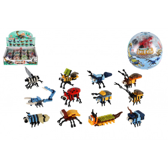 Teddies Stavebnice brouk plast 6cm mix druhů v kouli