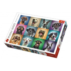 Trefl Puzzle Śmieszne portrety psów 1000 sztuk 68,3x48cm w pudełku 40x27x6cm