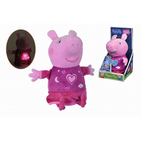 Simba Peppa Pig 2v1 plyšová hračka, hrajúca + svetlo, ružová, 25 cm