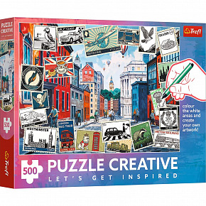 Trefl Puzzle Creative Pozdravy z Londýna 500 dílků 48x34cm v krabici 34x26x4,5cm
