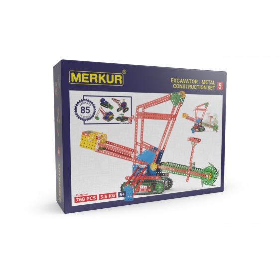 MERKUR - Stavebnice MERKUR - Zestawy konstrukcyjne Merkur 5, 767 elementów, 80 modeli
