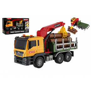 Teddies Auto nákladní s hydraulickou rukou a dřevem 26cm na setrvačník na baterie se světlem, zvukem v krab Teddies Auto nákladní s hydraulickou rukou a dřevem 26cm na setrvačník na baterie se světlem, zvukem v krab