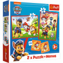 Trefl Puzzle Trefl 2w1 + pexso Psia drużyna Psi Patrol 27,5x20,5cm w pudełku 28x28x6cm