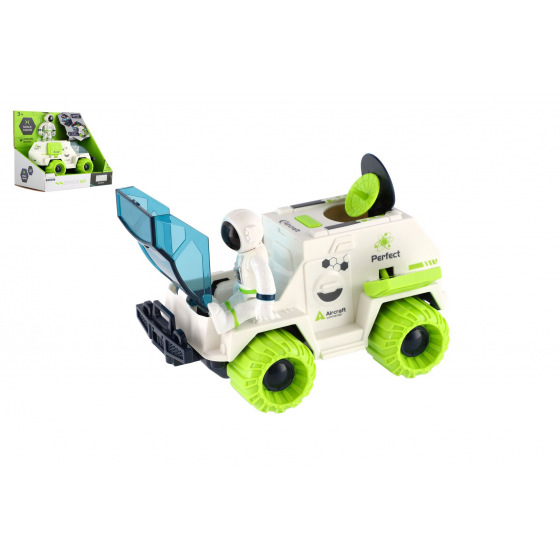 Teddies Set Weltraum Plastik Astronaut, Weltraumauto mit Schwungrad in Schachtel 20x18x13cm